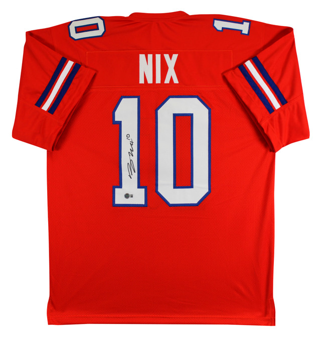 Troy Franklin Authentic Signed Orange Pro Style Jersey Autographed