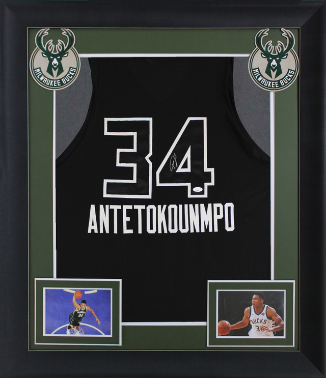 Giannis Antetokounmpo Authentic Signed Black Pro Style Jersey