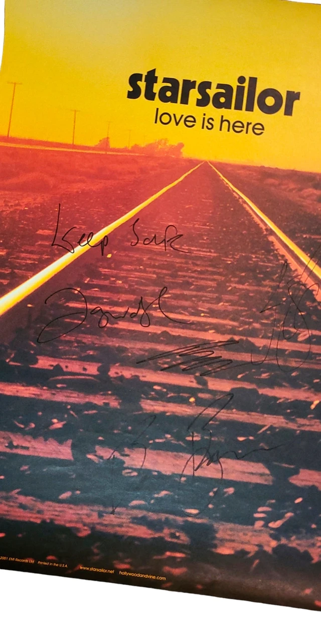 Starsailor Signed 18x24 Love Is Here Album Lp Cd Poster -
