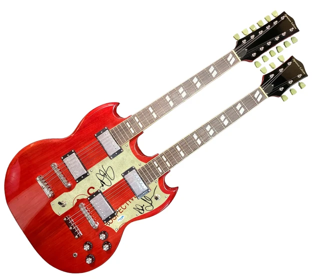 Rush Autographed 18-String Double Neck SG Signature Edition Guitar
