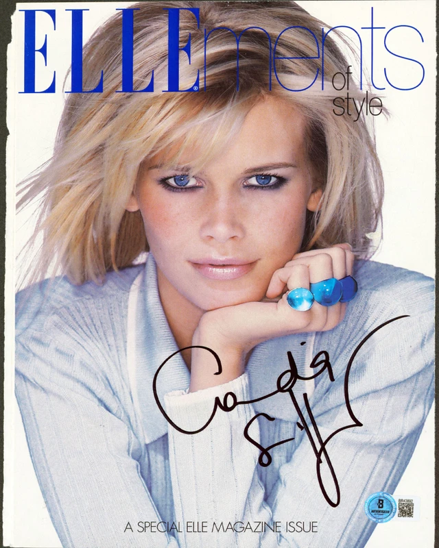 Claudia Schiffer Signed Cosmopolitan Magazine Cover April 1993 BAS