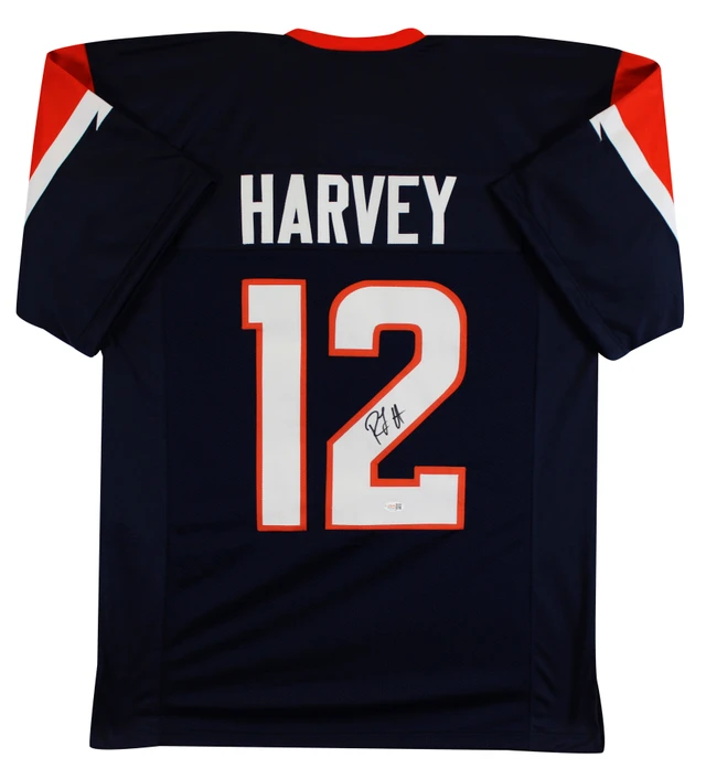 R.J. Harvey Authentic Signed Navy Procut Style Jersey Autographed