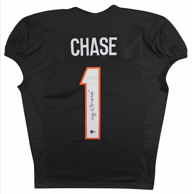 Bengals Ja'Marr Chase Signed Black TB Nike Limited Framed Jersey