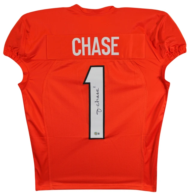 Bengals Ja'Marr Chase Signed Black TB Nike Limited Framed Jersey