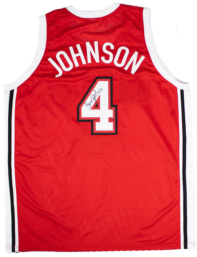 Larry Johnson Signed UNLV Custom Jersey - Ben Hogan (Signed Book)