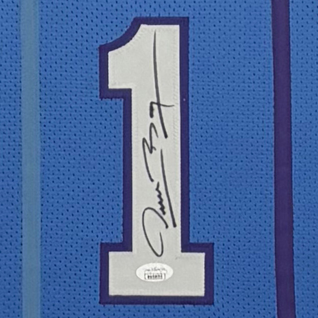 Muggsy Bogues Signed Charlotte Blue Custom Suede Matte Framed Basketball Jersey Muggsy Bogues Signed Charlotte Blue Custom Suede Matte Framed Basketball Jersey
