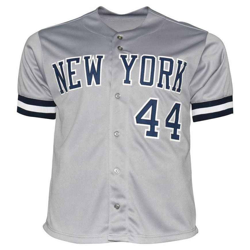Reggie Jackson Signed New York Stats Grey Baseball Jersey (JSA) -