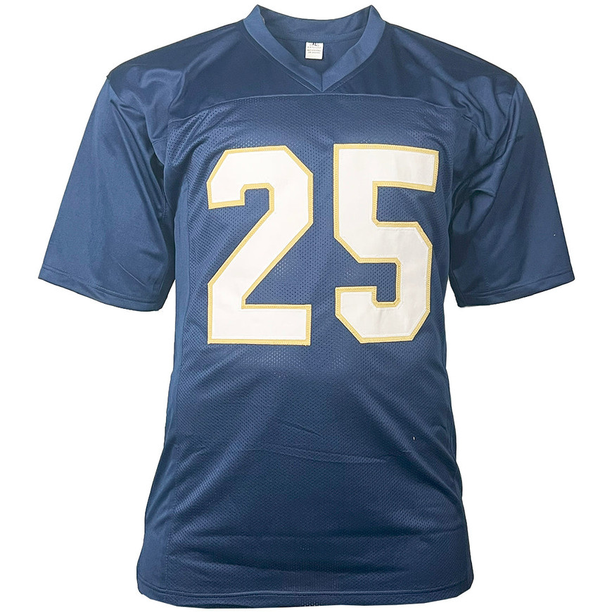 Rocket Ismail Notre Dame Autographed Football Jersey Navy (JSA) -