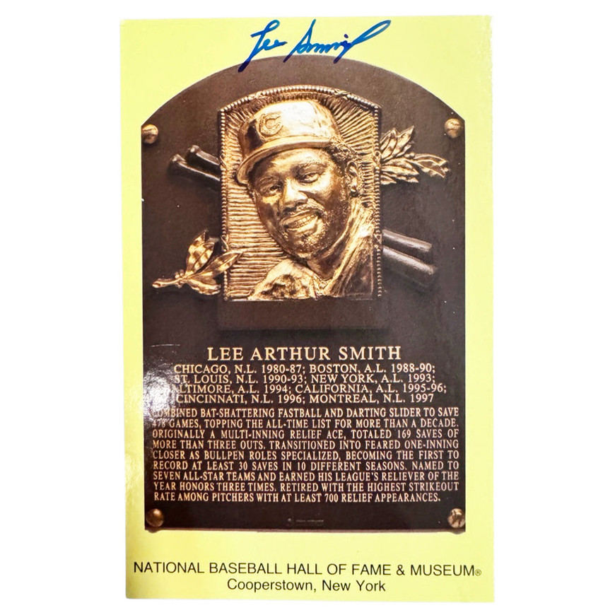 Lee Smith Signed HOF Plaque Card (JSA) -
