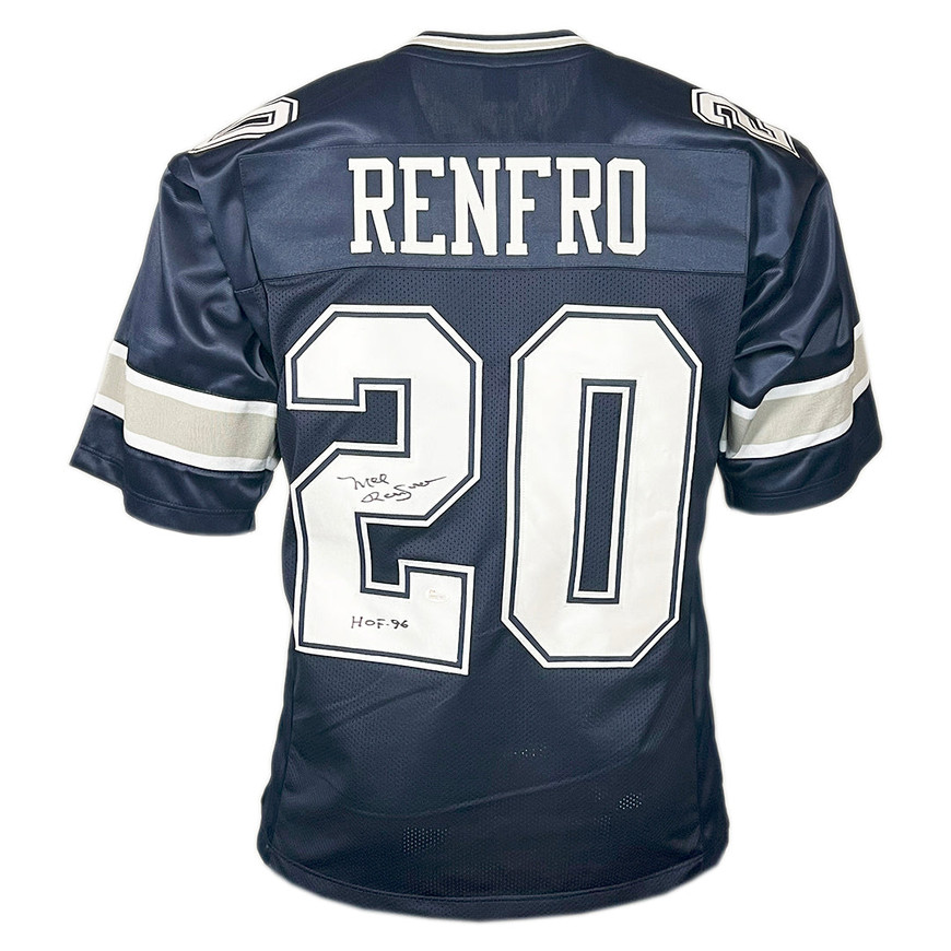 Mel Renfro Signed HOF 96 Inscribed Dallas Navy Football Jersey (JSA) -