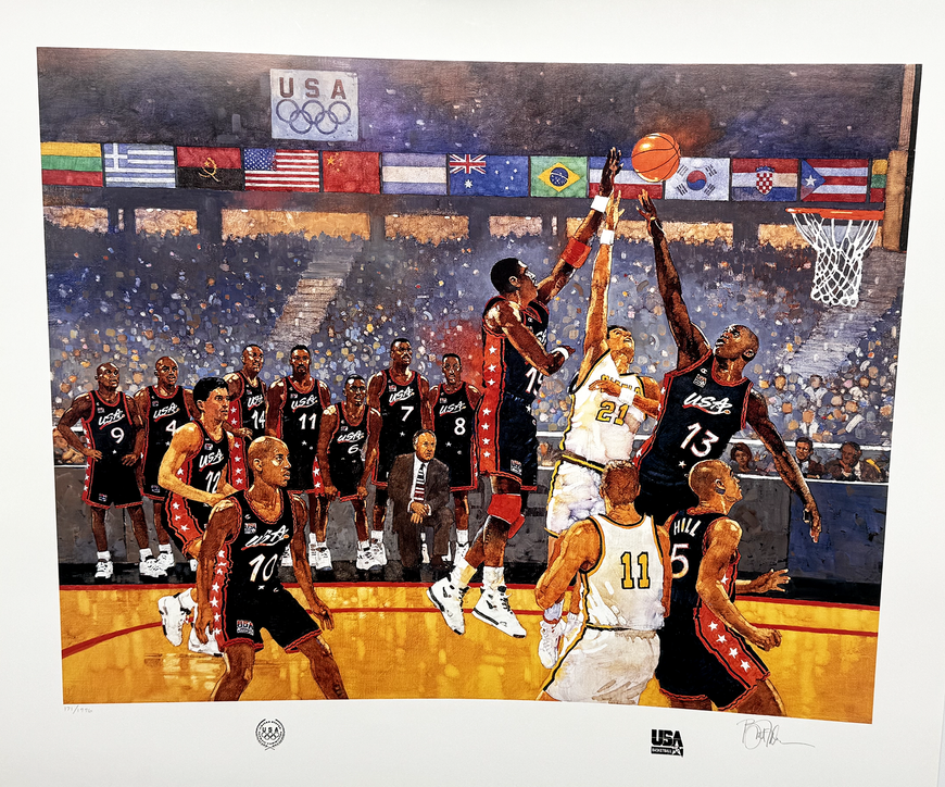 Bart Forbes Signed Print – 1992 Men's Dream Team Bart Forbes