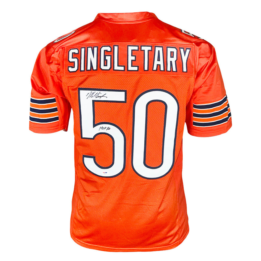 Mike Singletary Signed Chicago Orange Football Jersey (PSA)