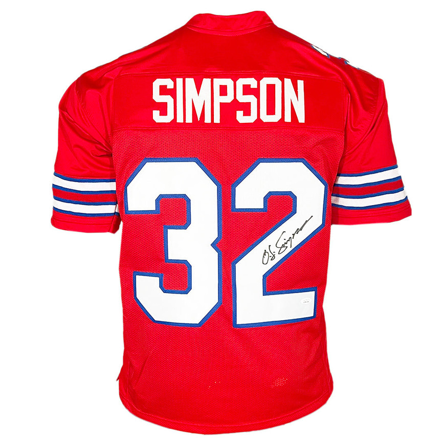 OJ Simpson Signed Buffalo Red Football Jersey (JSA) -