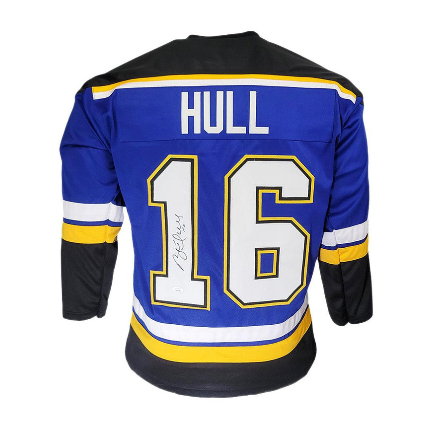 Brett Hull Signed Louis Modern Blue Hockey Jersey (JSA)
