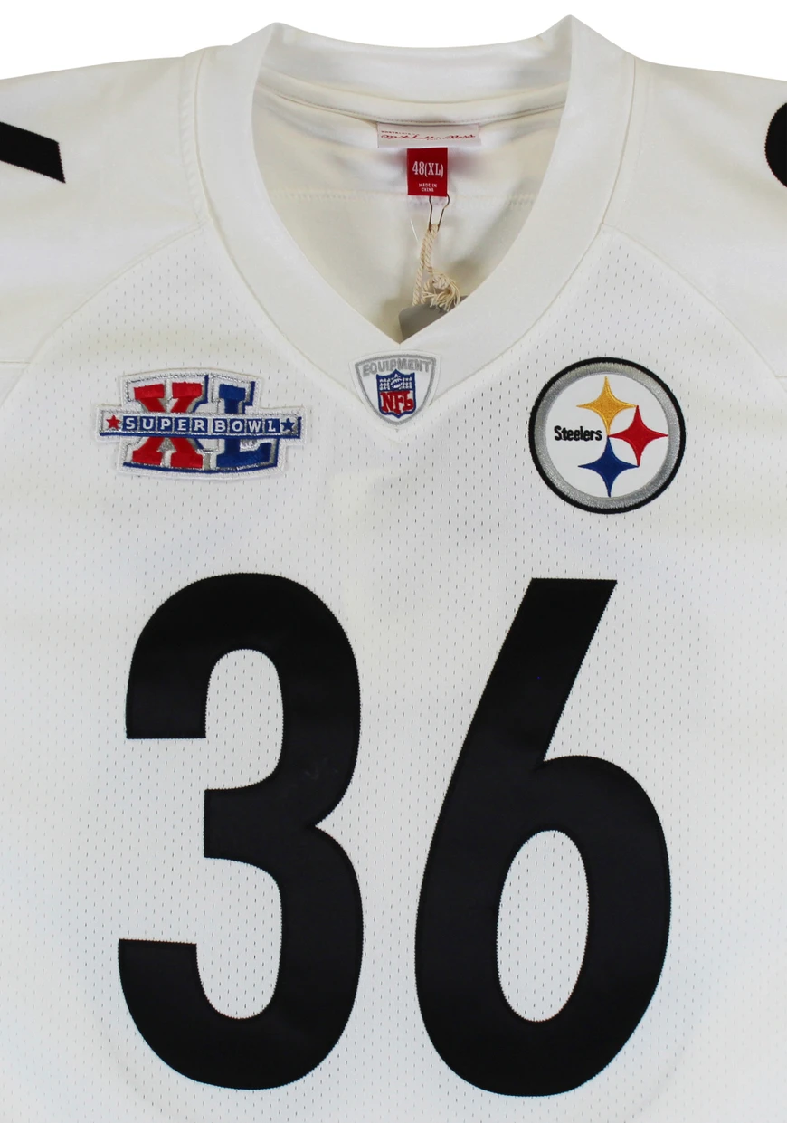 Steelers Jerome Bettis 2x Insc Signed White Mitchell & Ness Jersey