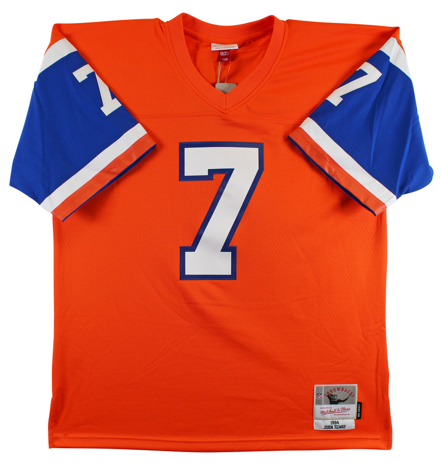 Broncos John Elway Authentic Signed Orange Alternate M&N Jersey