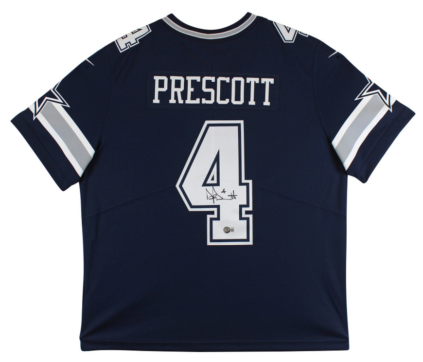 Cowboys Dak Prescott Authentic Signed Navy Blue Nike Elite Jersey