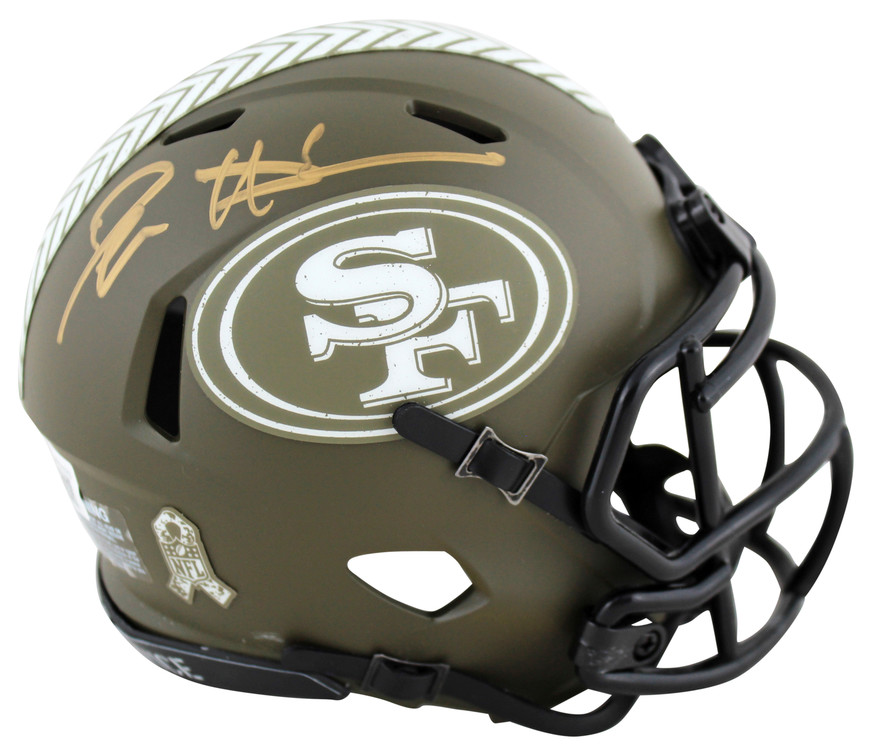 49ers Deion Sanders Signed Salute To Service Speed Mini Helmet w