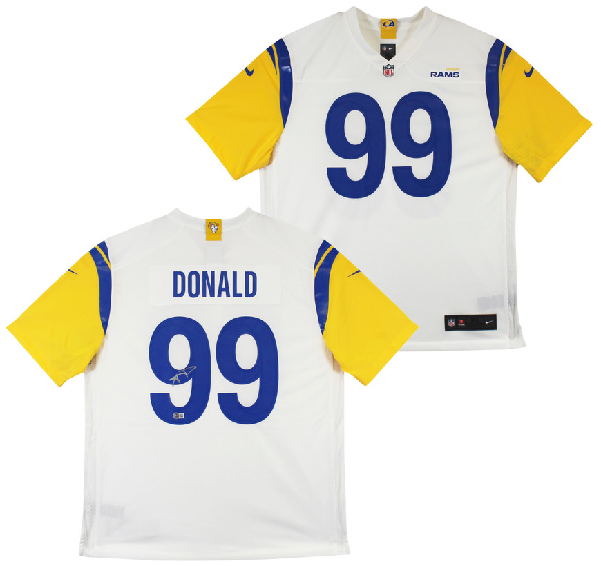 Rams Aaron Donald Authentic Signed White Nike Game Jersey BAS