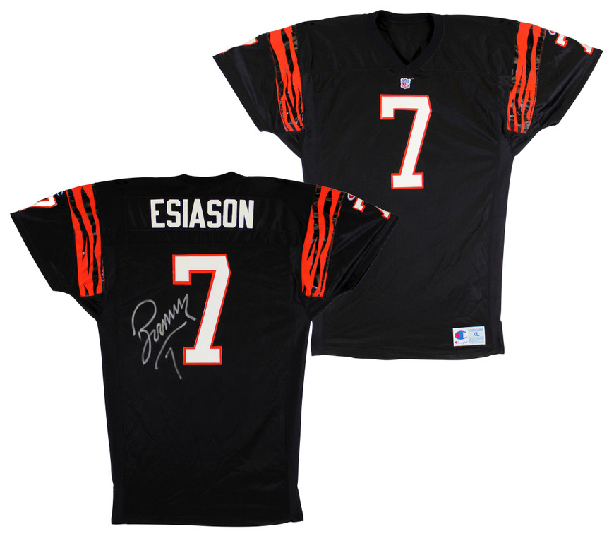 Bengals Boomer Esiason Signed Game Issued Black Champion Jersey