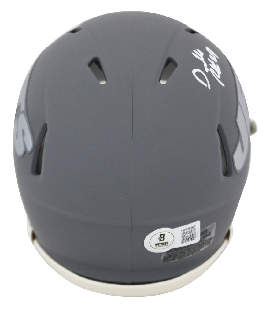Jets Darrelle Revis Authentic Signed Slate Speed Mini Helmet BAS