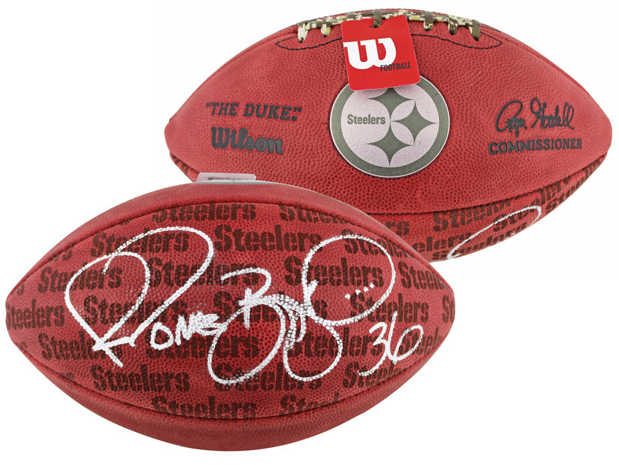 Wilson NFL 'THE DUKE' レプリカボール サイン入り Steelers Jerome Bettis Signed Wilson 
