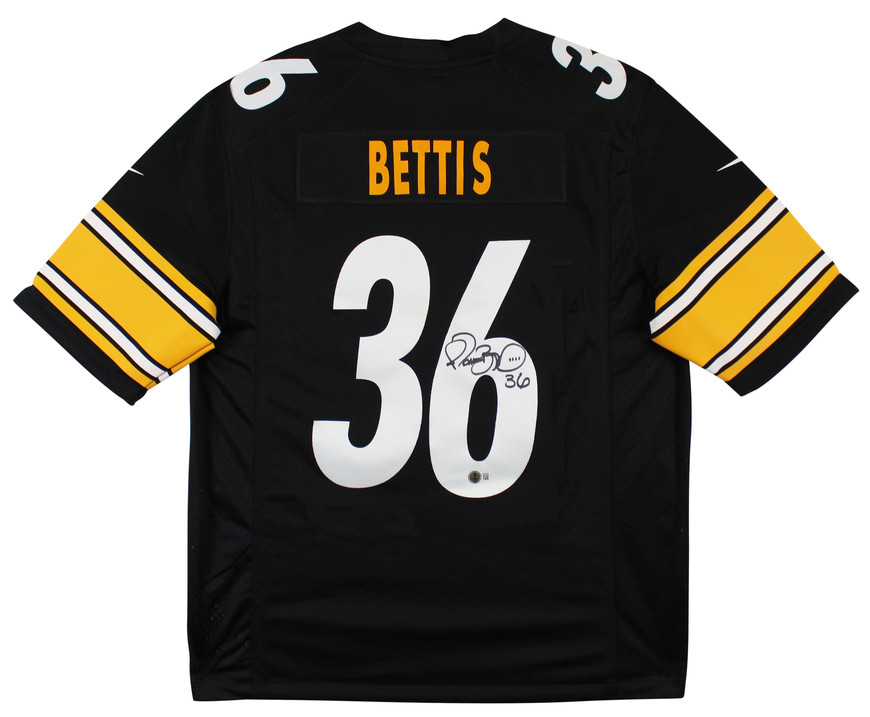 XYST T ZERO 選手名前刻印入り 日本国旗付き SPECIAL TUNE Steelers Jerome Bettis Authentic Signed Black Nike Limited Jersey
