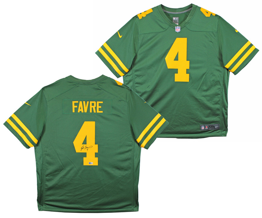 Packers Brett Favre Signed Green Color Rush Nike Limited Jersey