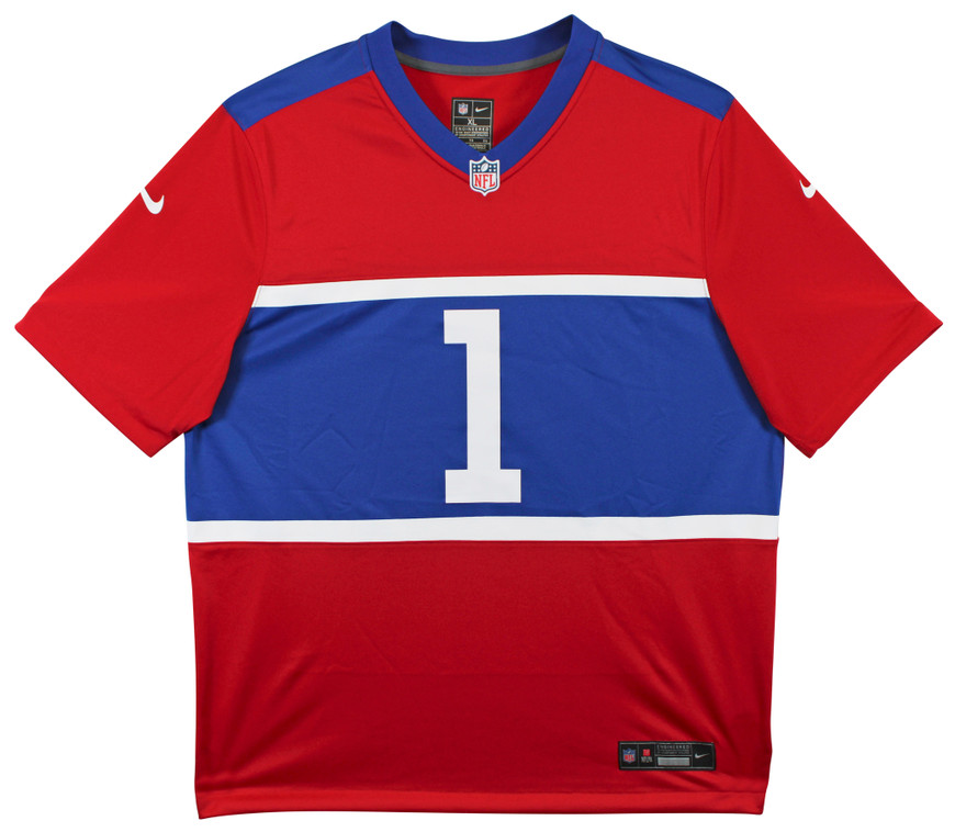 Giants Malik Nabers Authentic Signed Century Red Nike Game Jersey