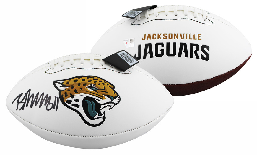 Jaguars Brian Thomas Jr. Signed Franklin White Panel Logo Football