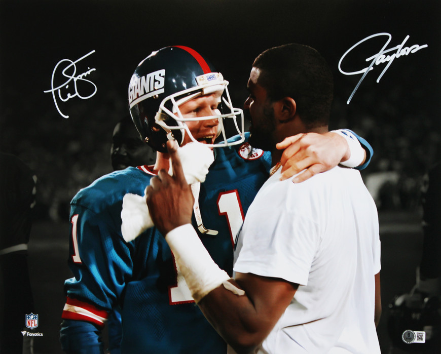 Giants Lawrence Taylor & Phil Simms Signed 16x20 Horizontal