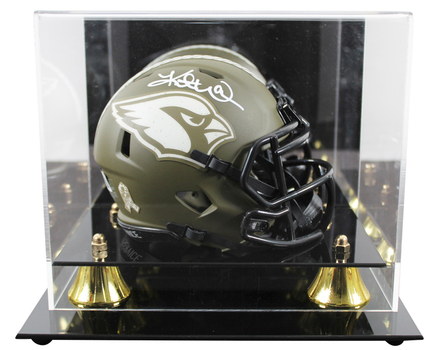 Cardinals Kurt Warner Signed STS Speed Mini Helmet w/ White Sig w