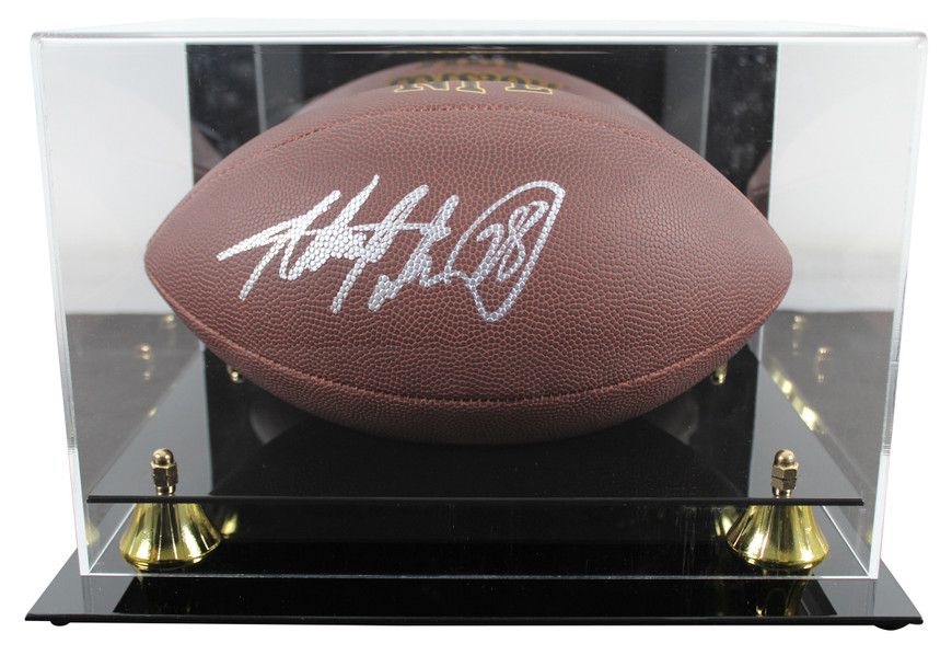 Vikings Adrian Peterson Signed Wilson Super Grip Football w/ Case