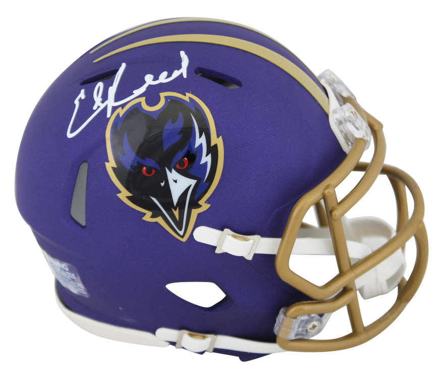 Ravens Ed Reed Signed 2024 On-Field Alt Speed Mini Helmet W/ Case