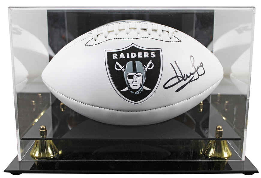 Raiders Howie Long Signed Franklin White Panel Logo Football W