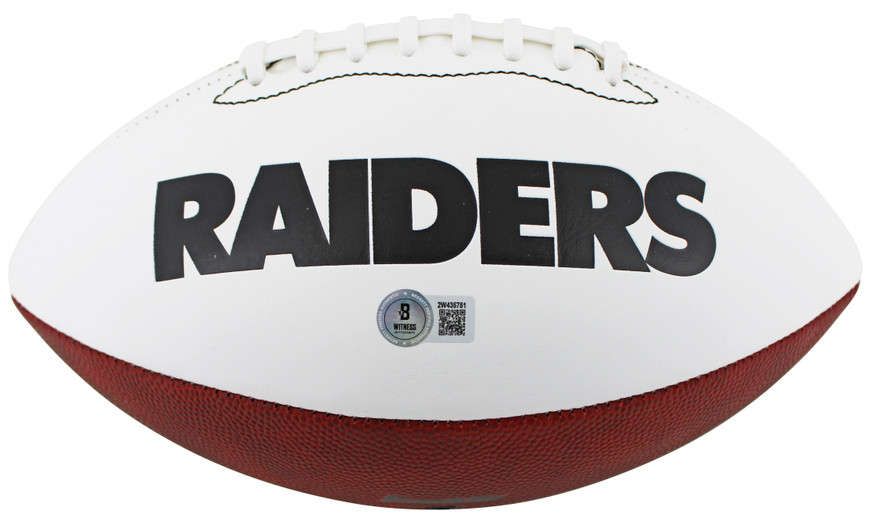 Raiders Howie Long Signed Franklin White Panel Logo Football W
