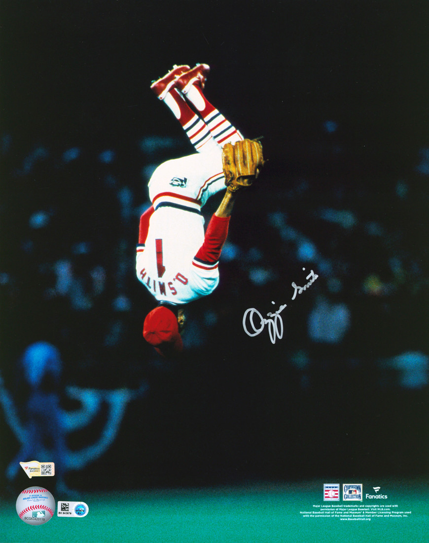 Cardinals Ozzie Smith Authentic Signed 11x14 Flip Photo