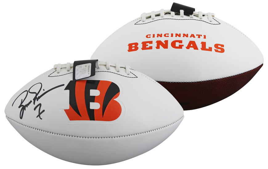 Bengals Boomer Esiason Signed Franklin White Panel Logo Football
