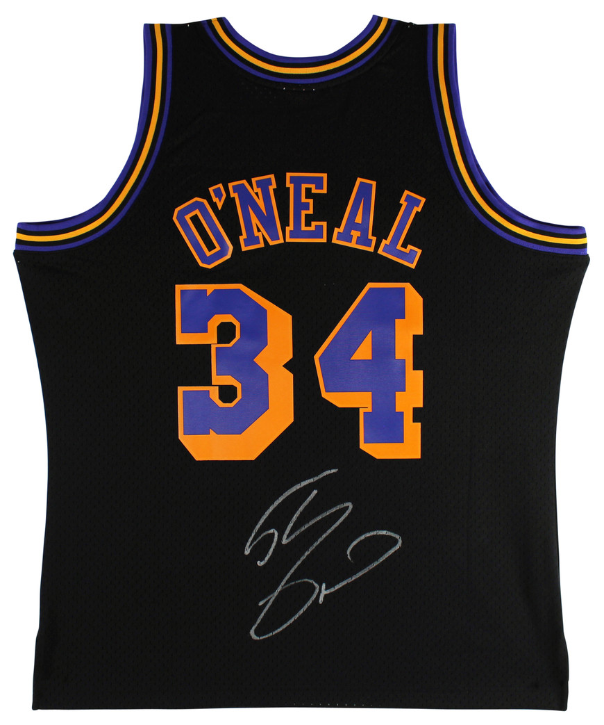 Lakers Shaquille O'Neal Signed Black Mitchell & Ness 1996-97 HWC