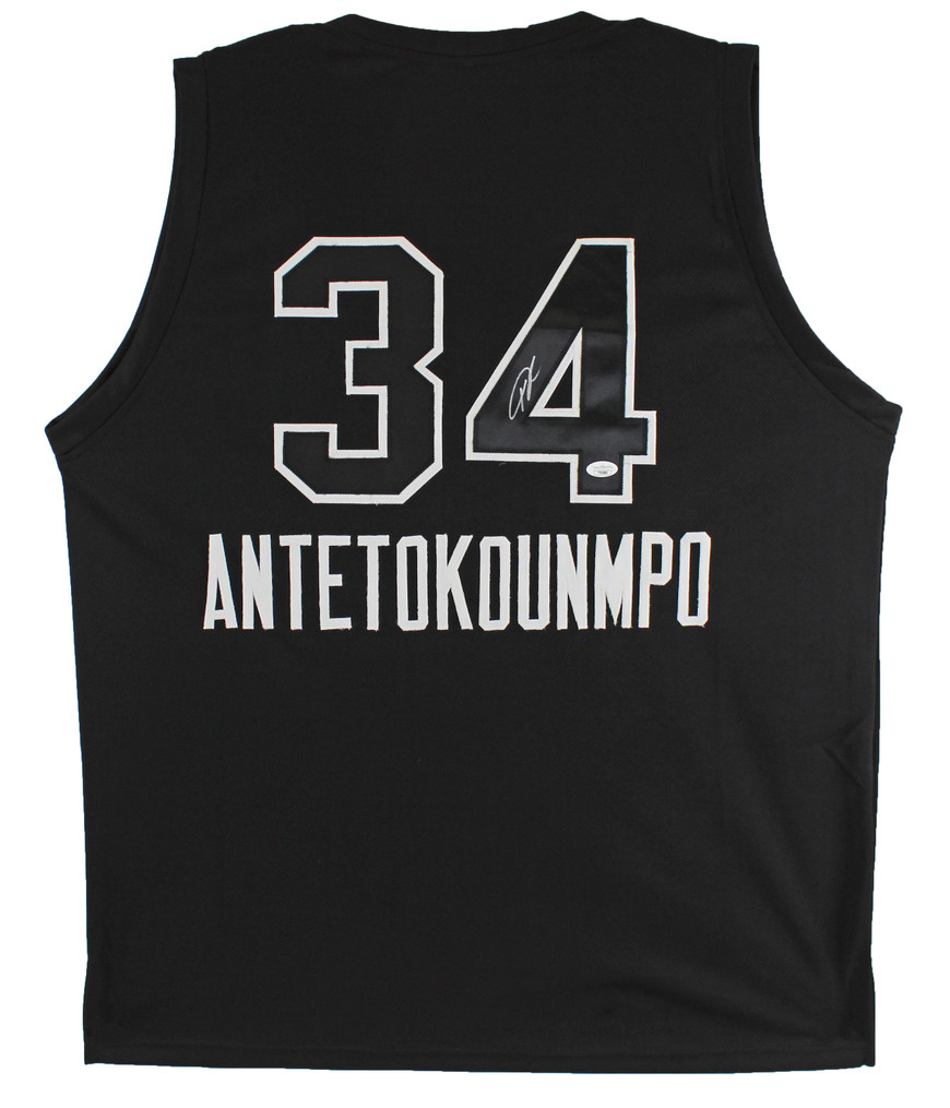 Giannis Antetokounmpo Authentic Signed Black Pro Style Jersey w