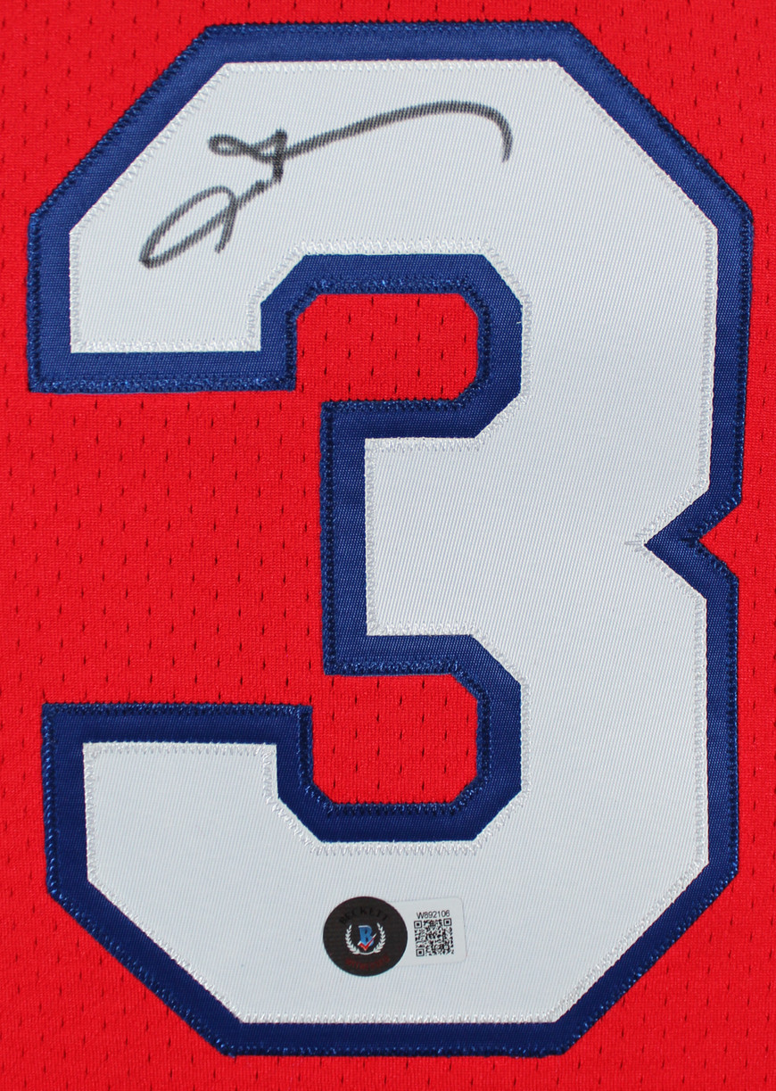 76ers Allen Iverson Signed Red 2002-03 M&N HWC Authentic Jersey