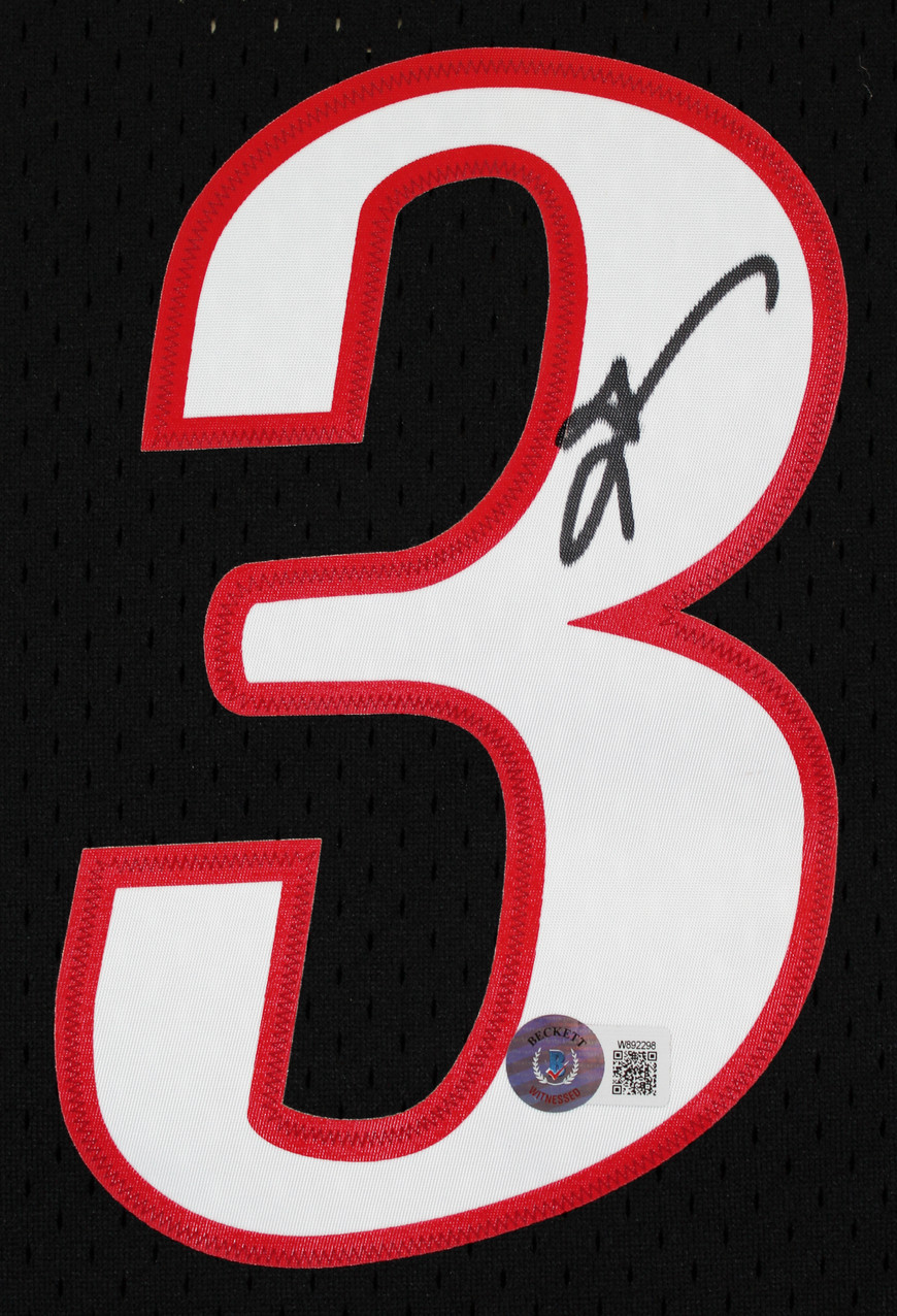76ers Allen Iverson Authentic Signed Black M&N HWC Swingman