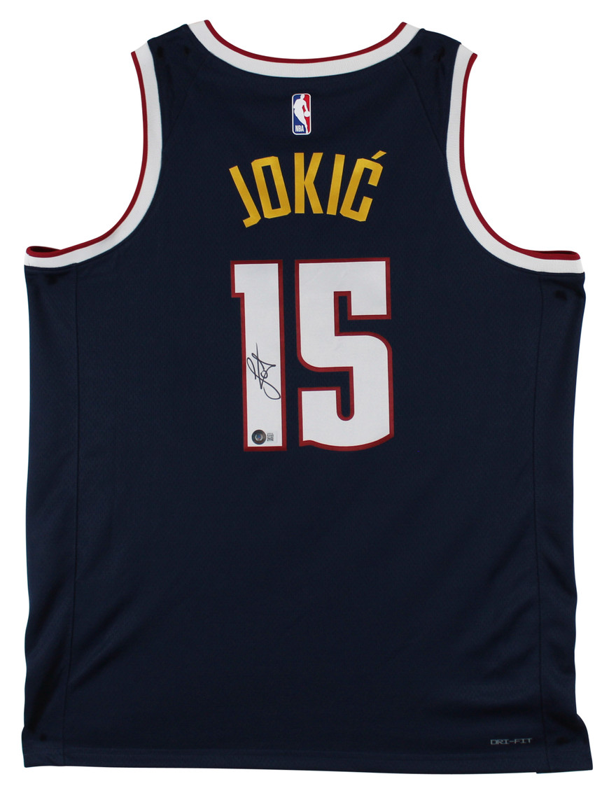 Nuggets Nikola Jokic Authentic Signed Navy Blue Nike Swingman