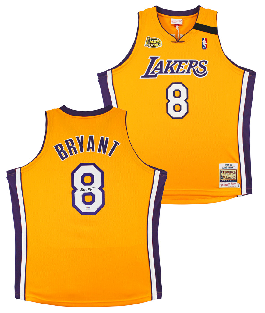 Lakers Kobe Bryant Signed Yellow M&N 1999-2000 HWC Authentic