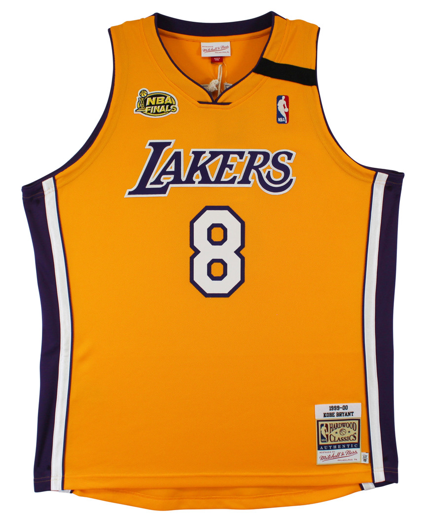 Lakers Kobe Bryant Signed Yellow M&N 1999-01 HWC Authentic Jersey
