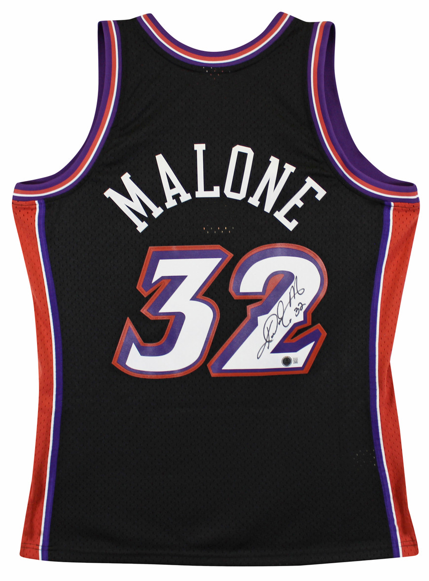 Jazz Karl Malone Signed 1998-99 Black Mitchell & Ness
