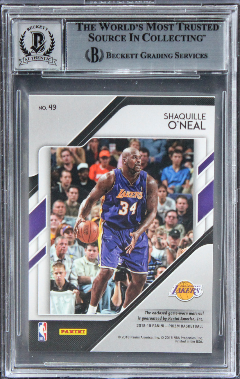 Lakers Shaquille O'Neal Signed 2018 Panini Prizm SS #49 Card Auto