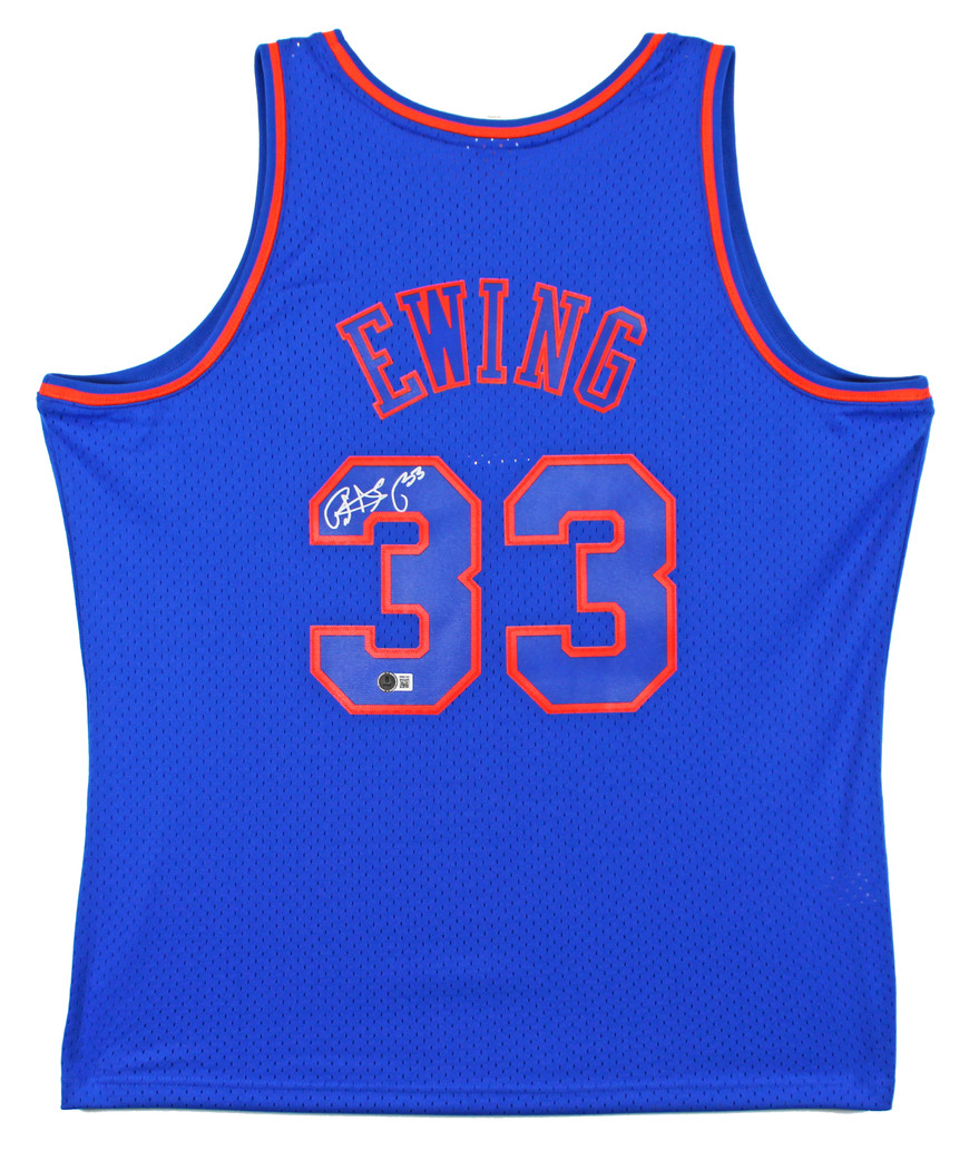Knicks Patrick Ewing Authentic Signed Blue Mitchell & Ness Jersey