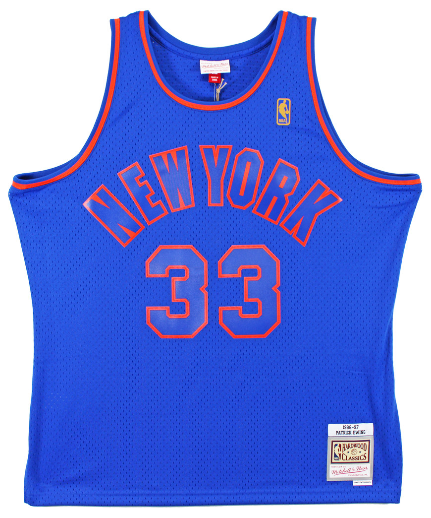 Knicks Patrick Ewing Authentic Signed Blue Mitchell & Ness Jersey