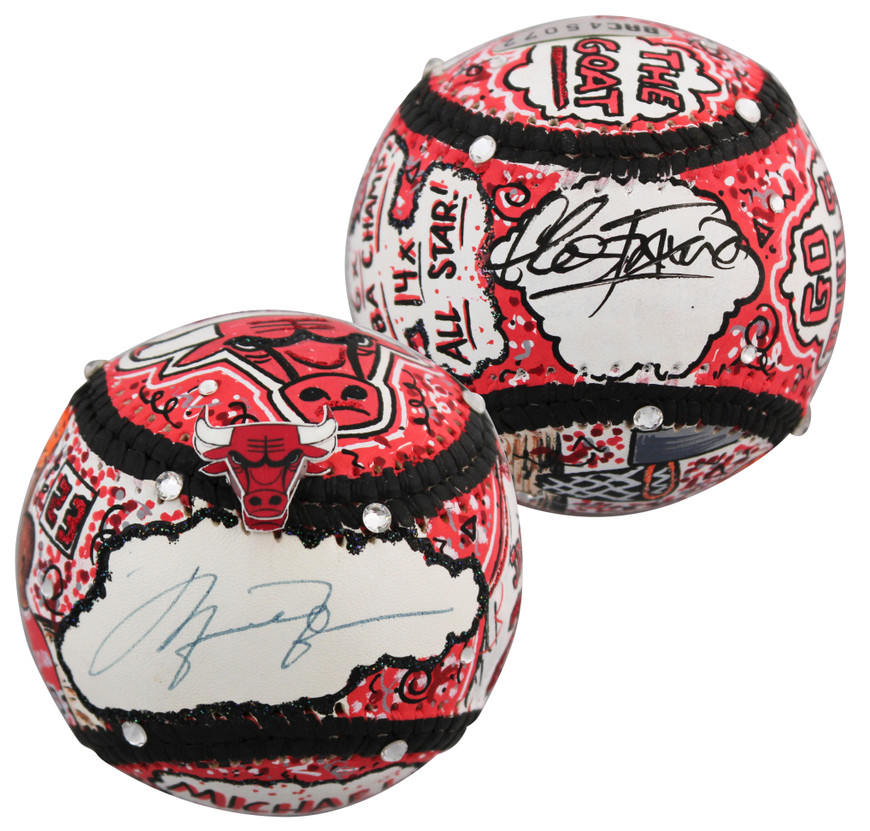 Bulls Michael Jordan Signed Charles Fazzino Artwork Baseball